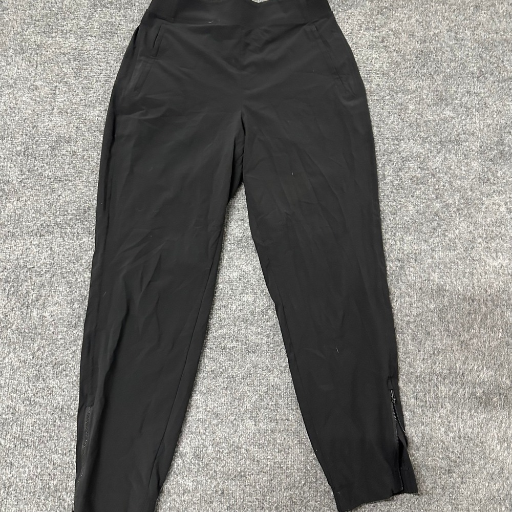 Athleta Pants Womens Size 4 Black Tapered Ankle Zip Stretch Active Joggers